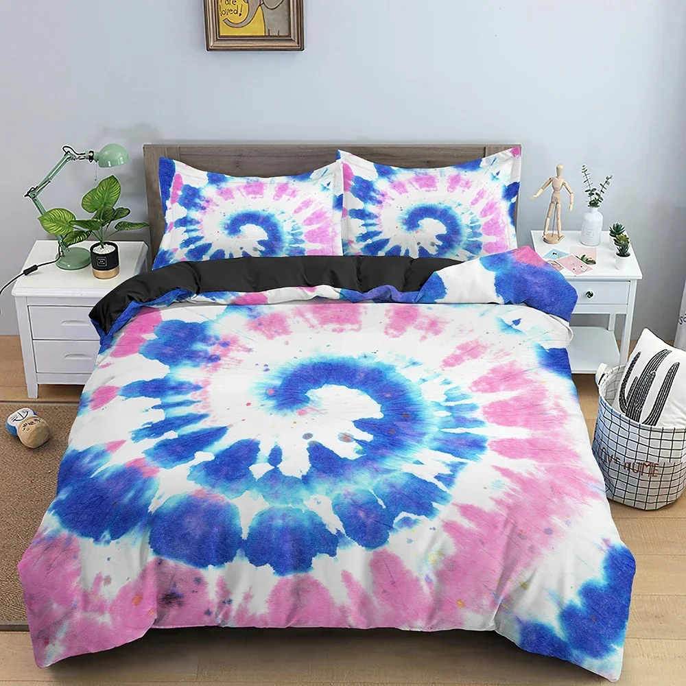 2/3PCS Abstract Colorful Tie Dye Bedding Set Bedclothes King Queen Twin Size Duvet / Quilt Cover With Pillowcase Home Textile