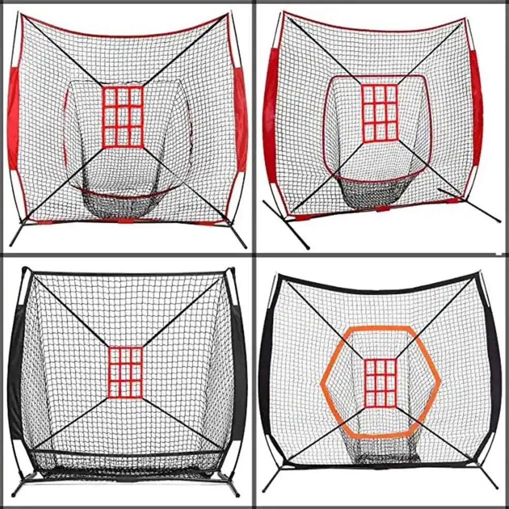 Baseball & Softball Practice Hitting & Pitching Net Light Weight Portable For All Skill Levels Easy Fold Up Fiberglass Frame