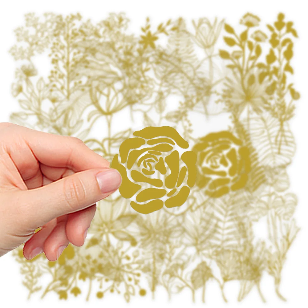 

10/50PCS Elegant Floral Graffiti Sticker Cartoon Transparent Decal Creative DIY Water Cup Stationery Box Guitar Phone Case