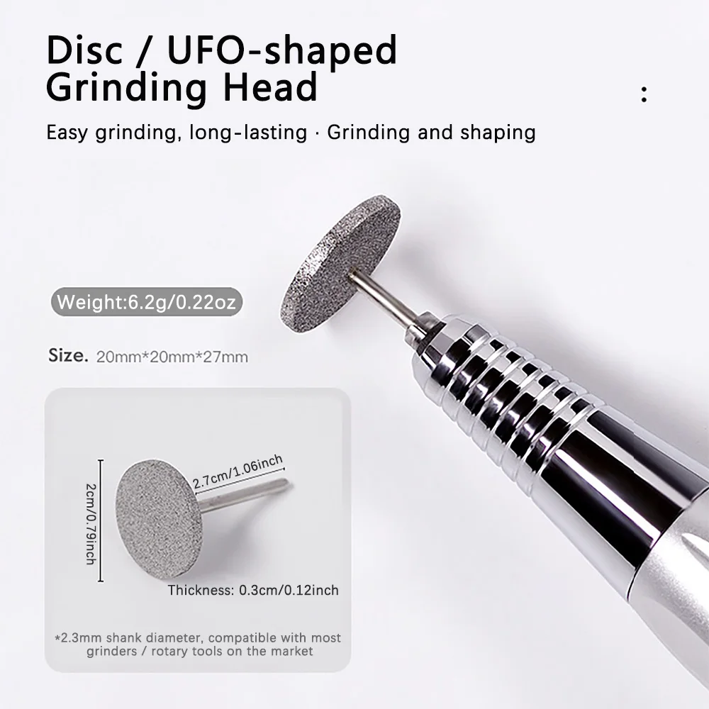 Diamant-Nagelbohrer-Aufsatz zum Entfernen von Nagelhaut, Schleifscheibe, Fräser, Nagelpflege-Werkzeug, Nagelpolierbits – Detail 5