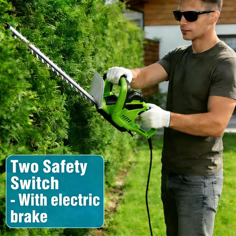 Vertak Electric 550W Double Blades Handheld Hedge Trimmer 460mm  Blades Hedge Cutter for Garden Bush Shrub Hedges Trimming