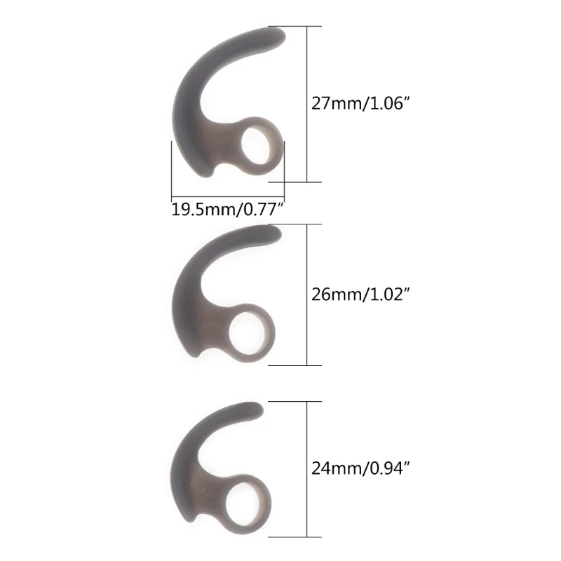 R91A 3 pares ganchos repuesto silicona para auriculares Sony MDR-XB50BS sp600n, S/M/L