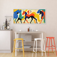 Horses Cubist Hand Painted Oil Painting On Canvas Hang Large Wrapped Canvas Wall Art Prints With Or Without Floating Frames