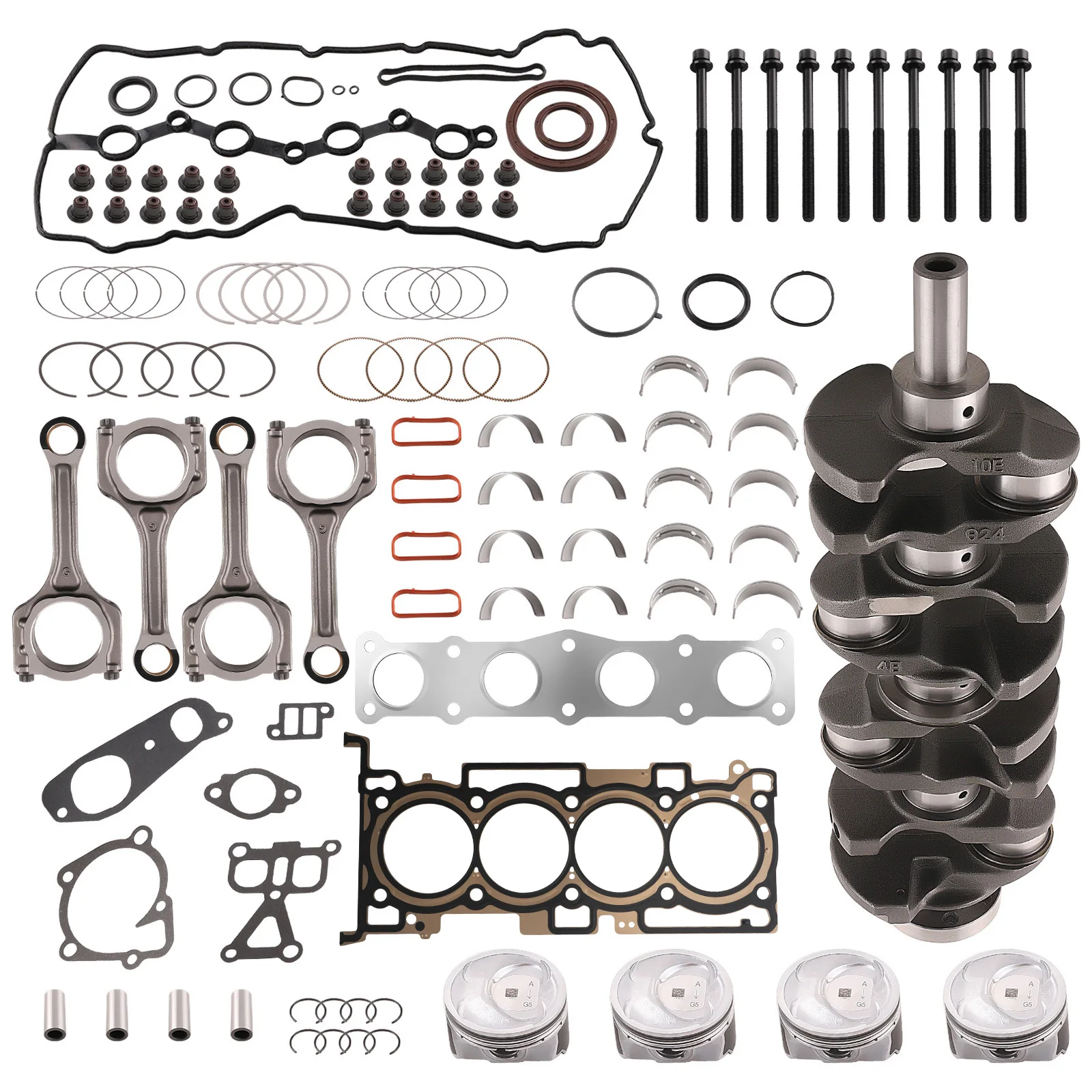 2.4L G4KJ Engine Rebuild Kit & Crankshaft Rods Pistons Bearings For HYUNDAI KIA