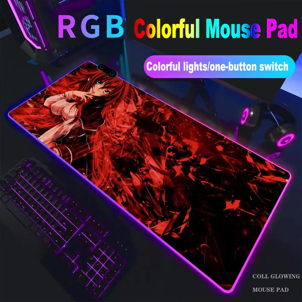 

Hot Anime Red Devil Girl RGB Pc Gamer Keyboard Mouse Pad Mousepad LED Glowing Mouse Mats Rubber Gaming Computer Mausepad XAXC