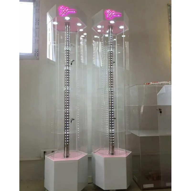 カスタムアクリル製眼鏡ディスプレイスタンド、多層透明収納ラック付き、サングラス・メガネ小売店展示用