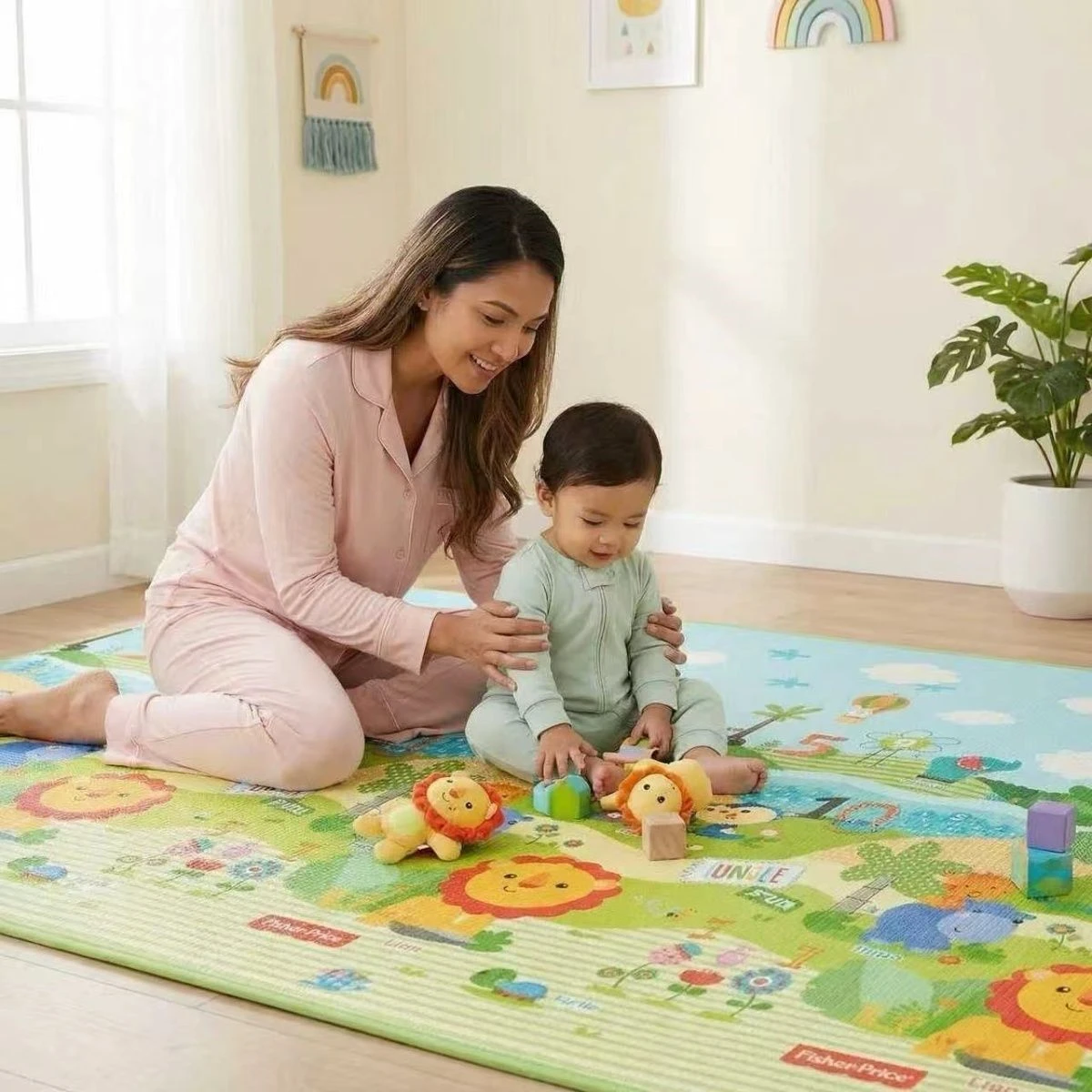 Large Size 1cm Play Mat for Children's Safety Mat EPE Environmentally Friendly Thick Baby Crawling Play Mats Folding Mat Carpet
