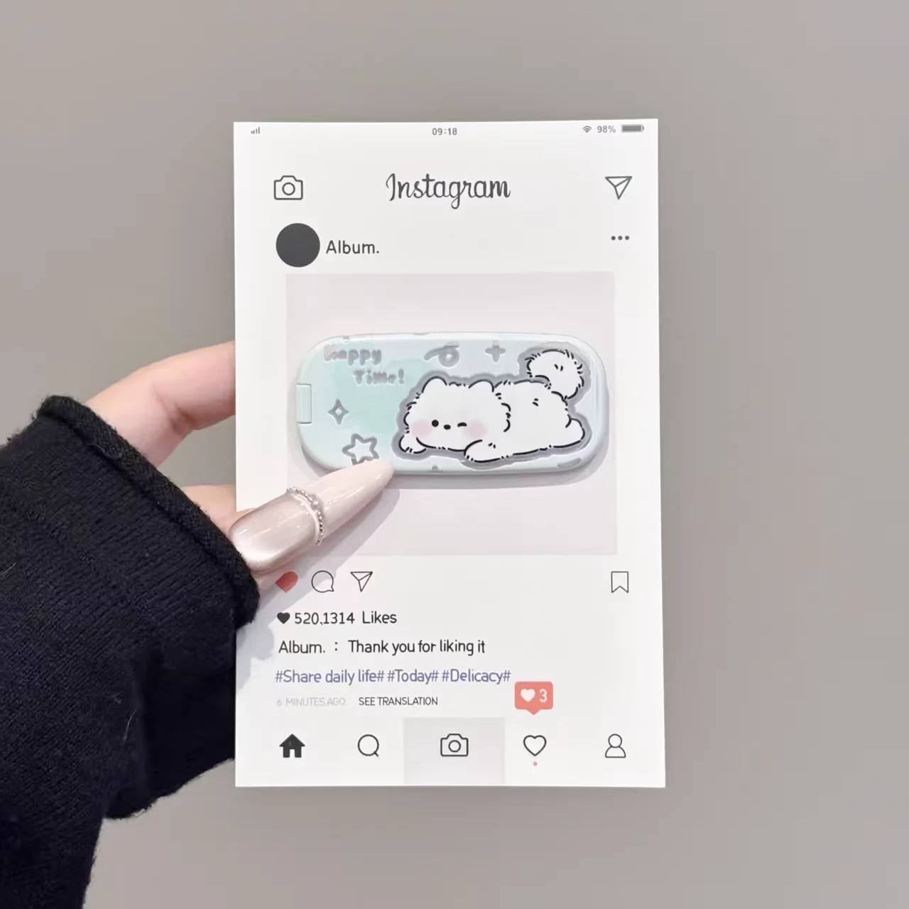 

Корейское складное зеркало для макияжа, невидимый мультяшный держатель для телефона, милый портативный держатель-наклейка на заднюю панель, новая универсальная настольная клейкая подставка