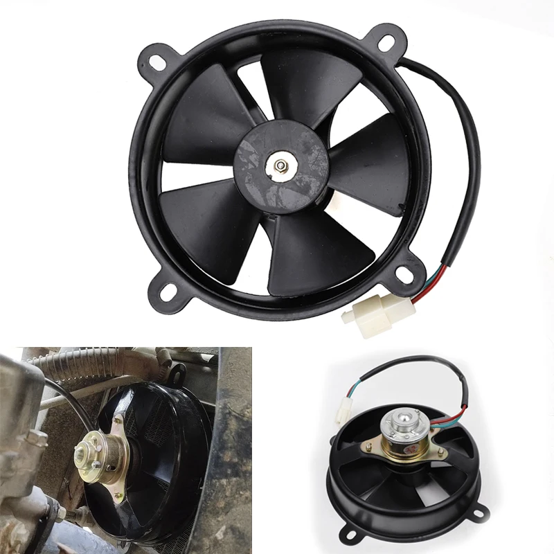 Ventilador de refrigeración de radiador de motor de motocicleta de 5 aspas y 12V para ATV, Quad, Buggy, Motocross, Pit Dirt Bike de 150cc-250cc, enfriador de tanque de aceite y agua