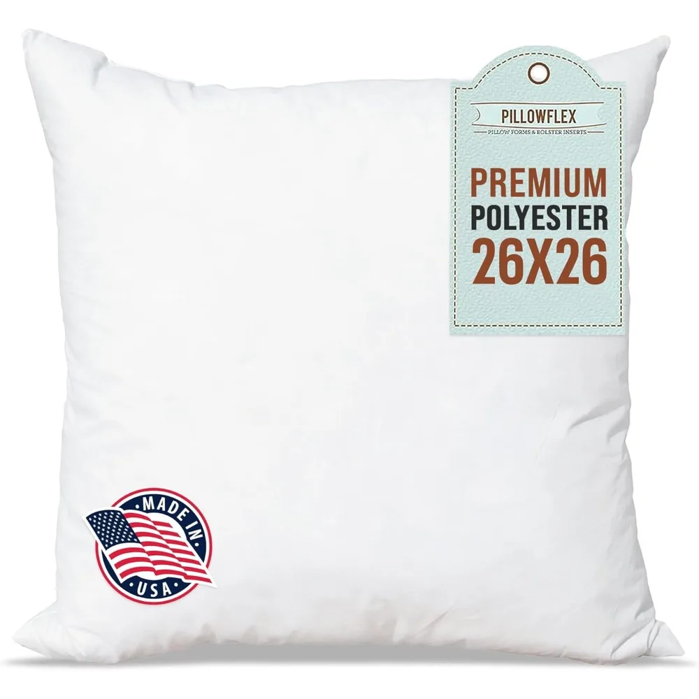 

Ultra Soft Premium Polyester Pillow Insert, 26x26, Suitable for Couch Sham, Lumbar Support, Sofa Decor