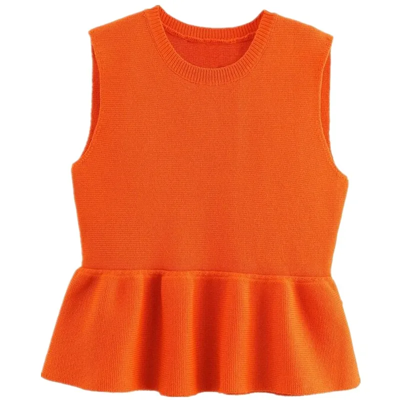 Spring 2025 Women's Knitted ort Skirt Sle Svel round Ne Top New Arrival Commute Sle Polyester Fiber ort Length