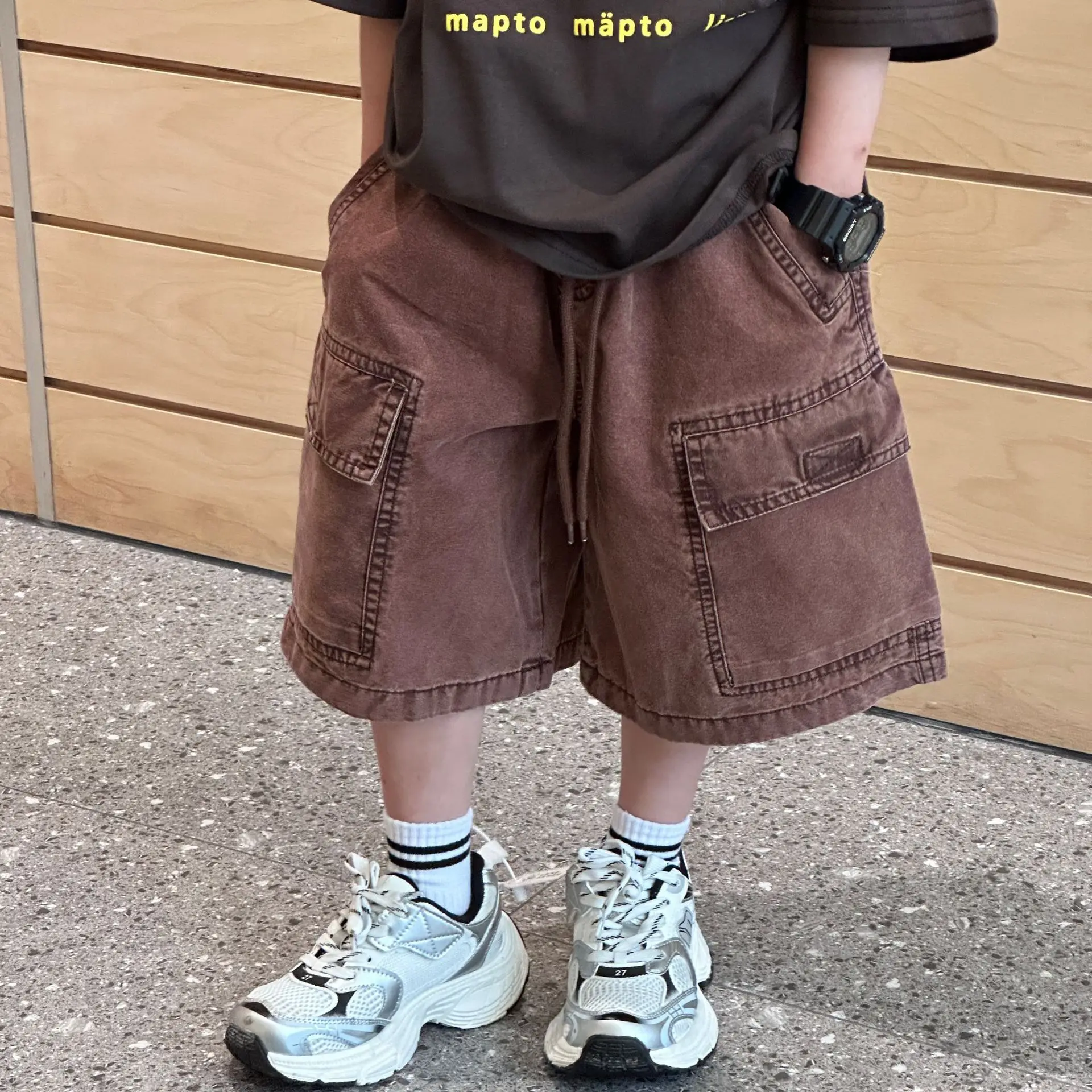 

Boys Shorts 2024 Korean Style Summer New All Match Fashion Simple Solid Color Loose Jeans Casual Summer Children Bottoms