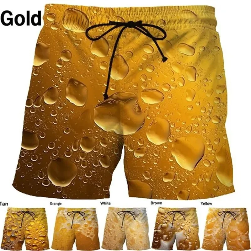 

Hot New Cool Beer Beach Shorts Men 3D Printed Board Shorts Fashion Hawaii Beach Swim Short Pants Women Casual Ice Short Pants