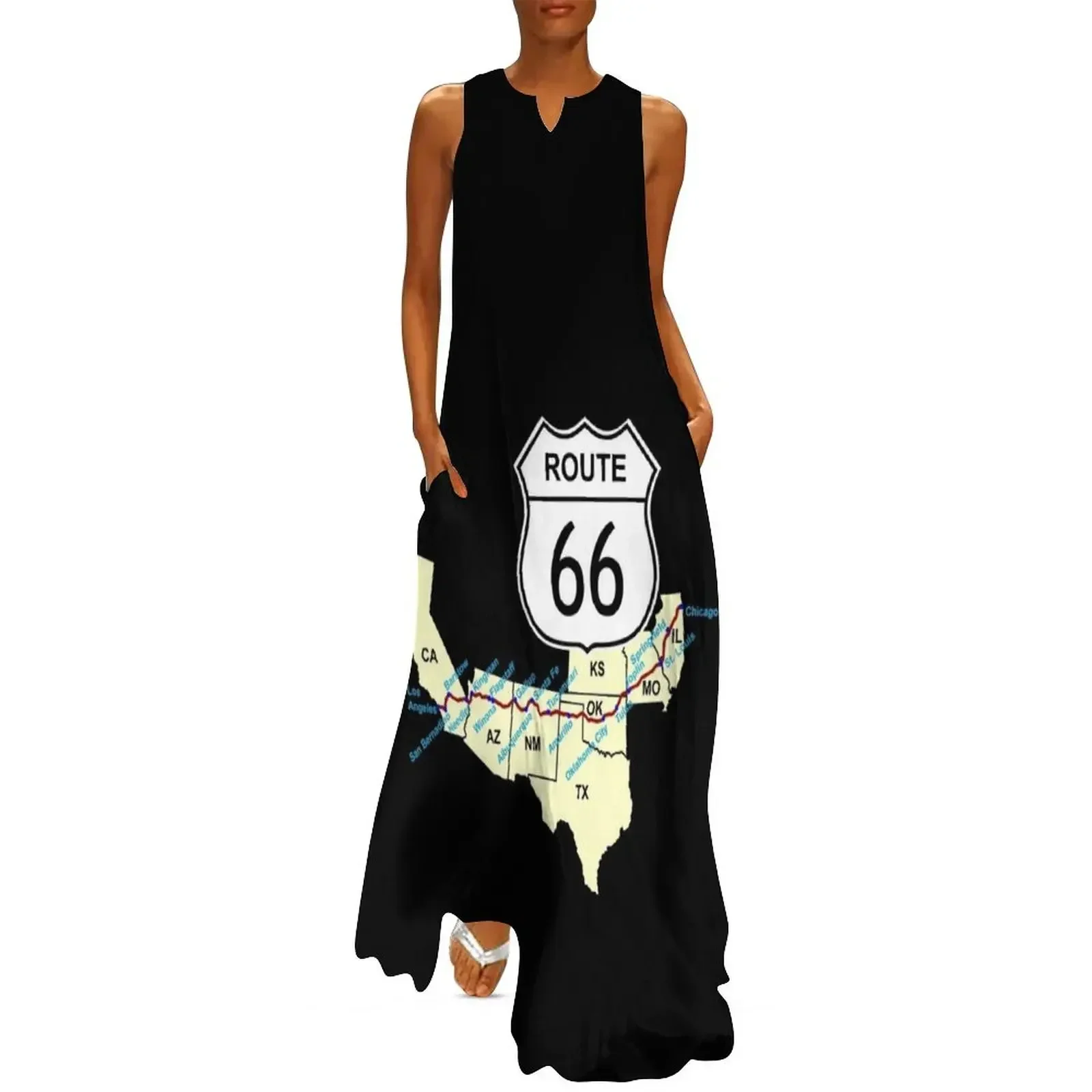 

Route 66 Long Dress Woman's evening dress Summer women's clothing luxury dress Woman fashion