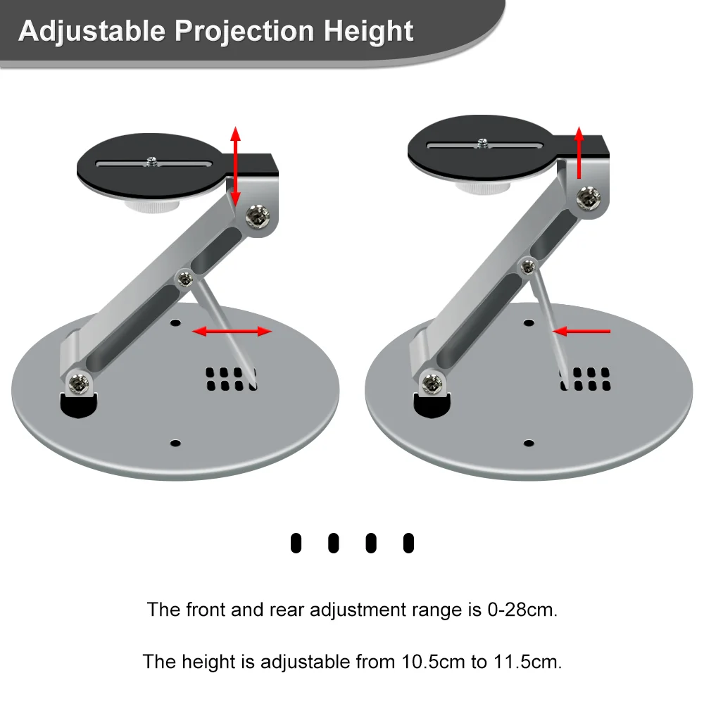 Everycom جهاز عرض صغير حامل سطح المكتب قابل للتعديل المحمولة طوي منضدية Gimbal قوس دعوى لجهاز العرض الصغير E900