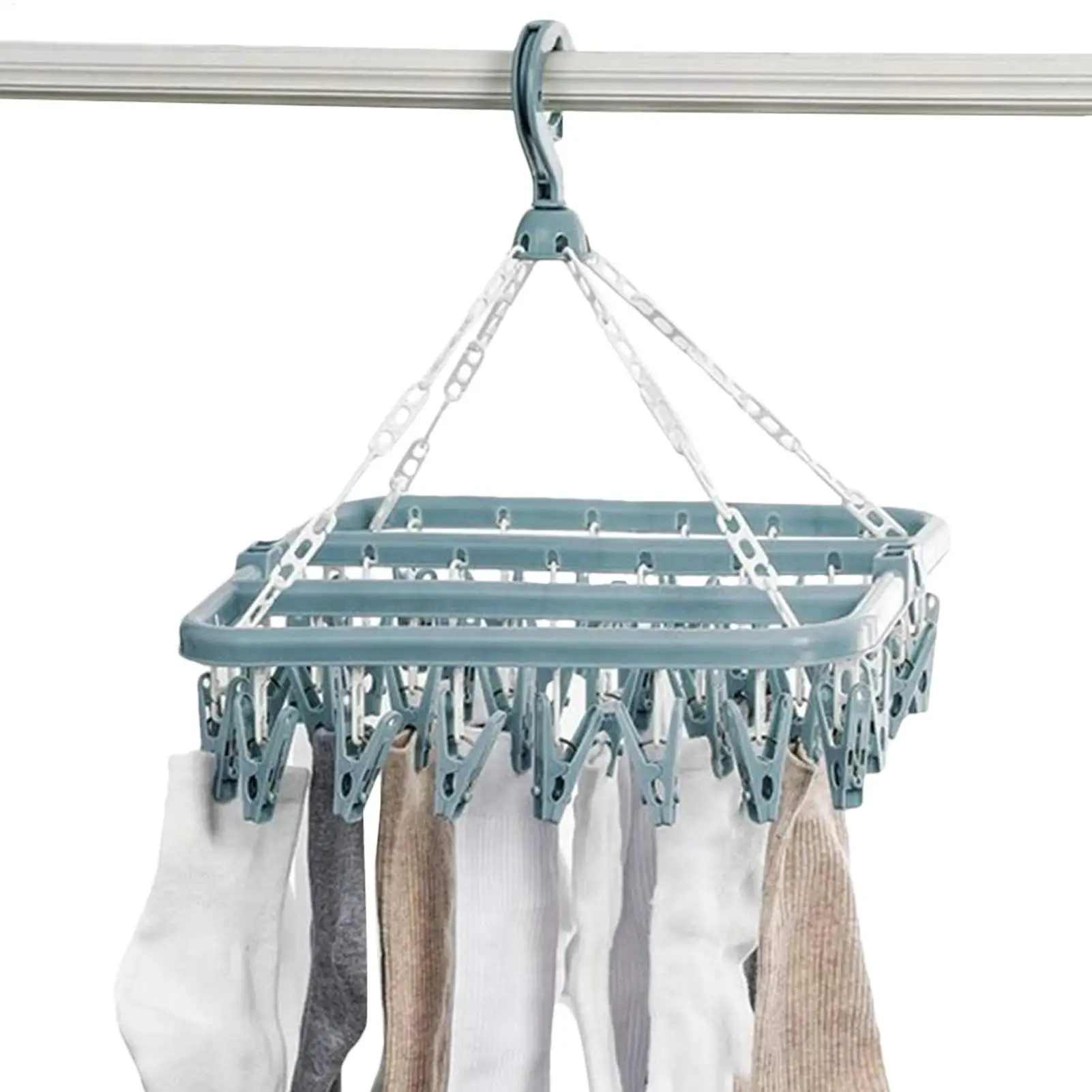 Clothes Drying Hanger with 32 Clips Socks Underwear caps gloves Drying Folding Laundry Hanging Rack rotating laundry rack