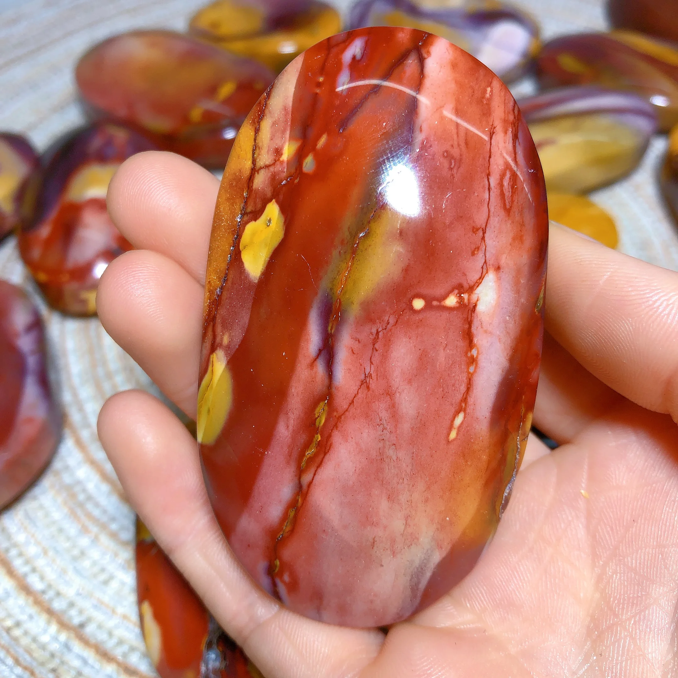 Natural Crystals Mookaite Palms Colorful Bounding Egg High Quality Mineral Energy Ornament Room Decor Gift