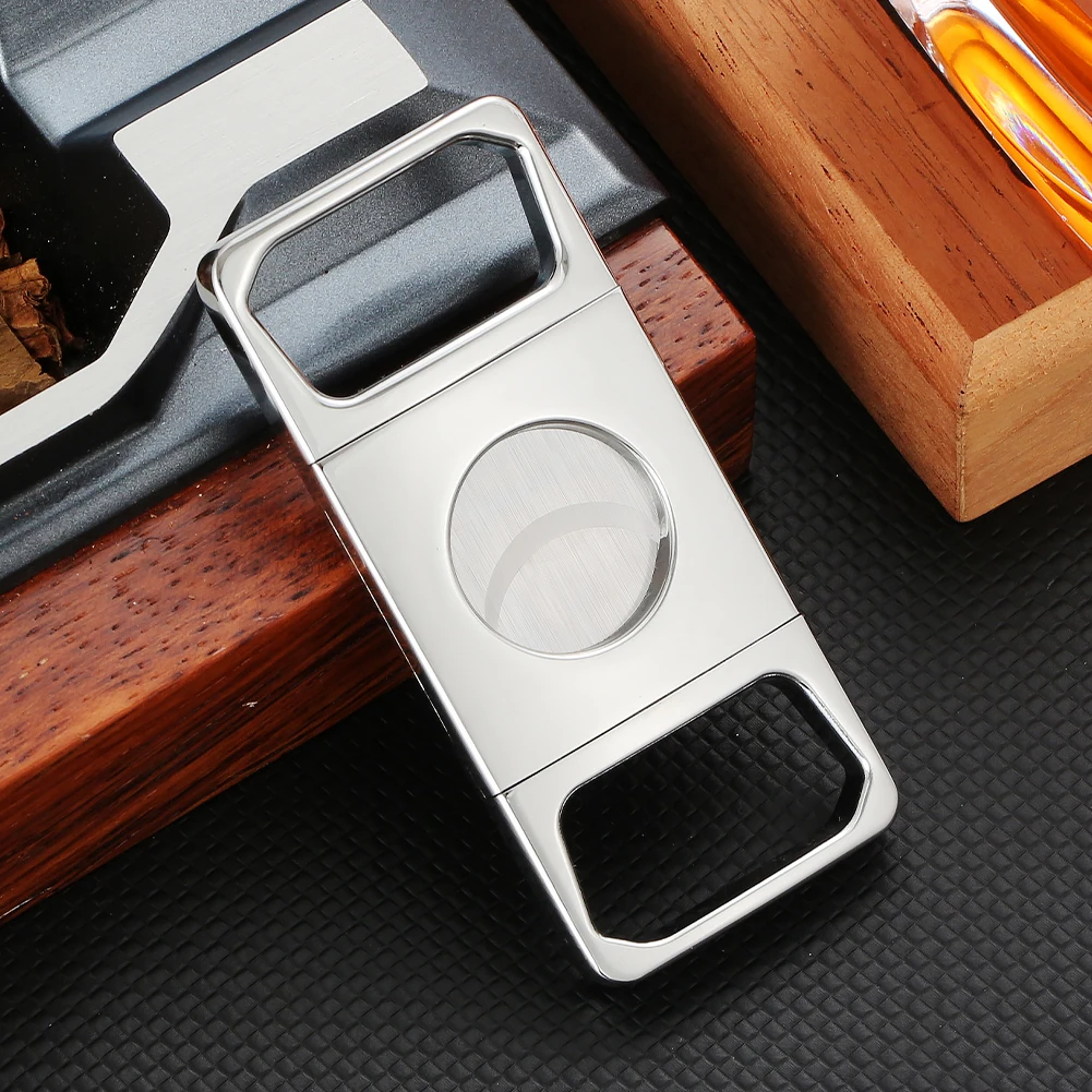 Galiner Metal Cigar Cutter Guillotine Sharp Tobacco Cutting Double Blade Smoking Cut Tool For Cigar Cutter