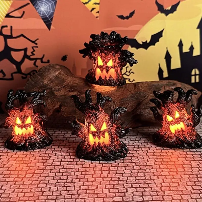 QX2E Entry Table Figure Collection, 4 Piece Fantasy Shelf Display with Character Openings for Cabinets, Desks, and Home Styling