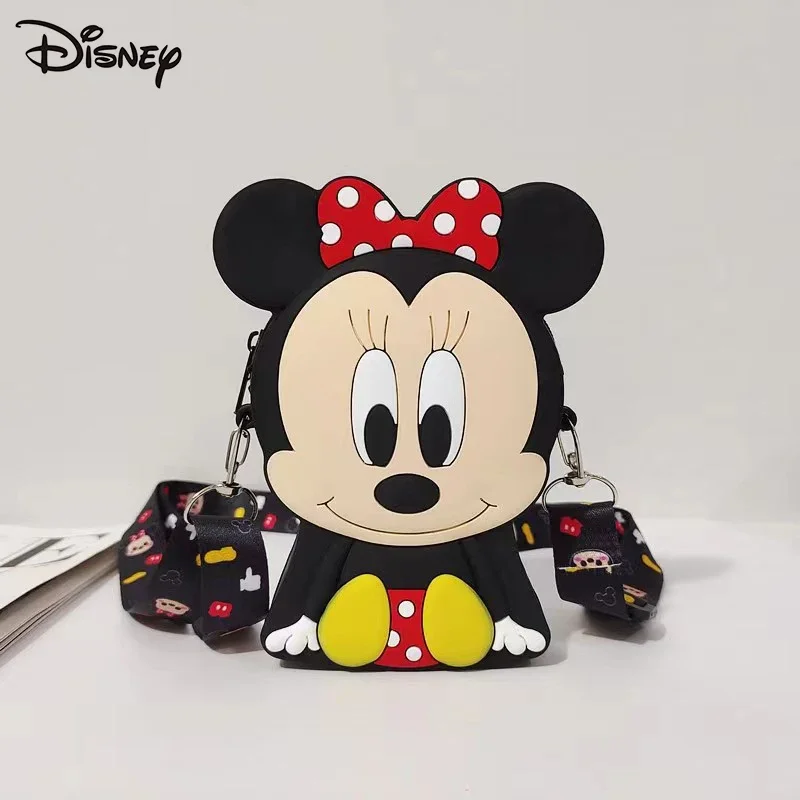 Kawaii Disney Shoulder Bag anime Mickey Minnie Donald Duck Cartoon Mini Coin Purse Silica Gel Shoulder Bag Girls Birthday Gifts