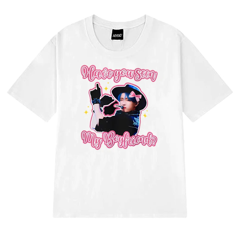 2025 Korea Ateez Hongjoong Cowboy Boyfriend Graphic T shirt Men Women Fashion Y2k short sleeve T-shirts Unisex 100% Cotton Tops