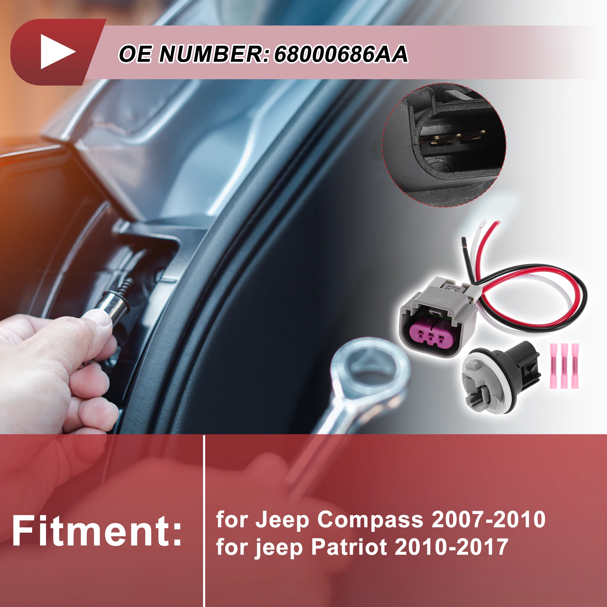 

Проводка розетки стояночного фонаря UXCELL для Jeep Compass 2007-2010 No68000686AA, указатель поворота