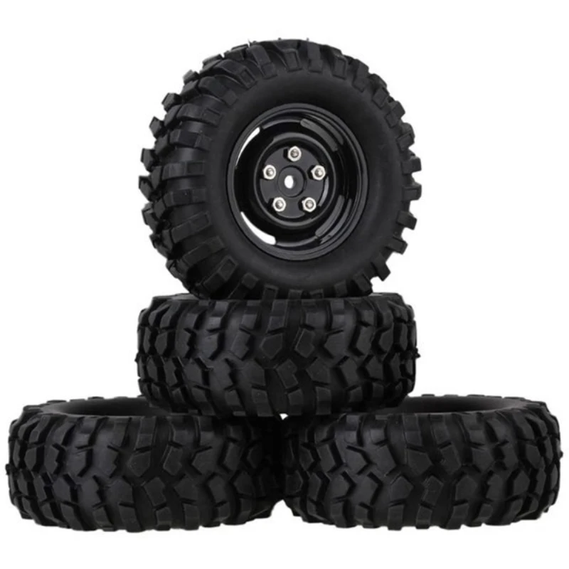 4pcs 96mm 1.9 Inch Rubber Wheel Rim Tire Beadlock For 1/10 Rc Crawler Car Hsp Redcat Traxxas Axial Scx10 90046 Rc 4wd