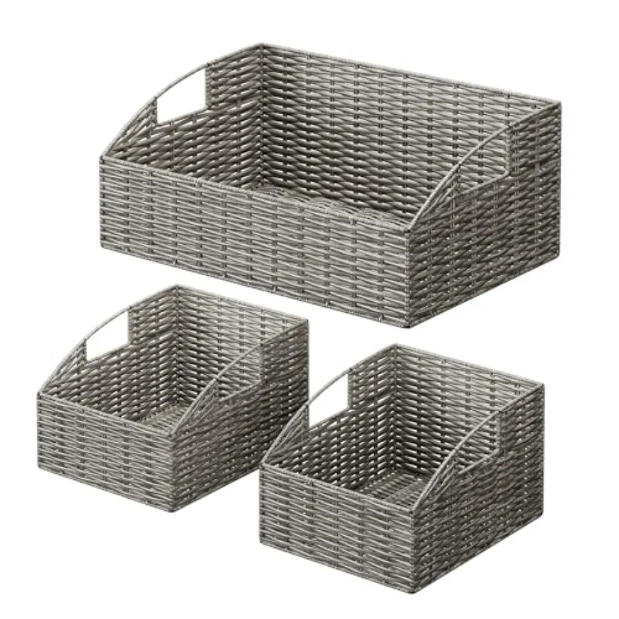 

Rattan Stora askets andwoven Wicker Stora ins wit uilt-in andles Stora Container askets for Sees edroom atroom Laundry Room or