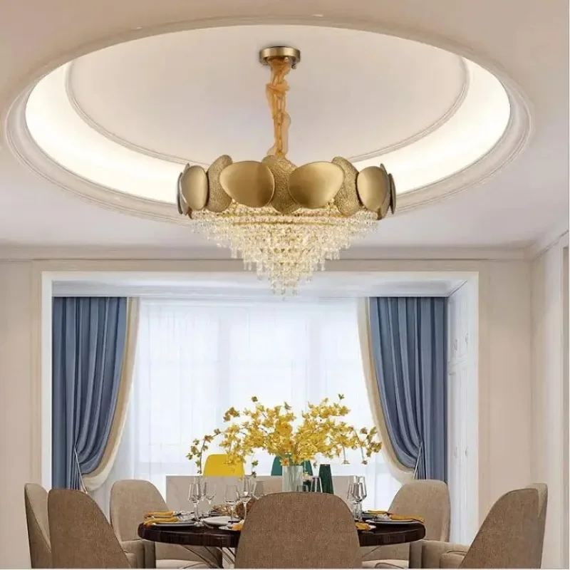 New Modern Luxury Livingroom Dining Room Bedroom Model Rectangle Gold LED Crystal Chandelier