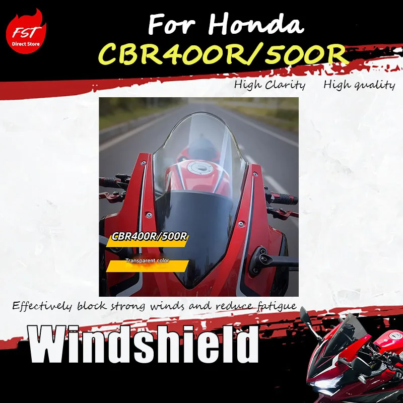 Windscreen Windshield Deflector For Honda CBR400R CBR500R Motorcycle Wind Screen Protector Fairing Modified Accessories Parts