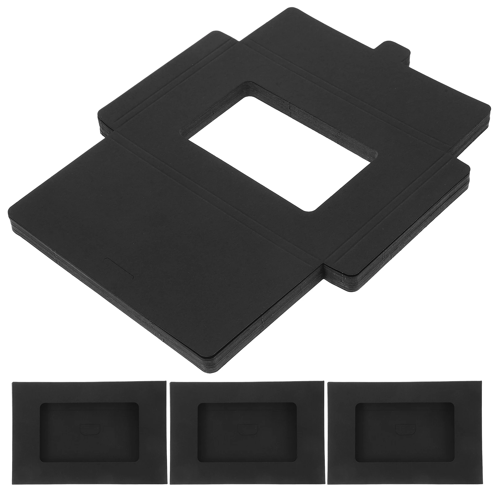 30pcs Blank Window Envelopes Black Postcard Frames Full Cardboard Craft Photo Gallery Storage Box For Diy Pictures Letters