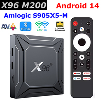 Android 14 TV BOX X96 M200 Amlogic S905X5M 6nm chipset 4GB 64GB 1000M LAN AV1 BT5.0 5G Dual Wifi Media Player