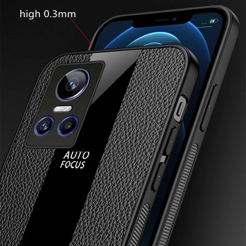 Funda For Realme GT Neo 3 Case Car Holder Phone Cover For Realme GT Neo 3 Case Luxury Leather Soft Silicone Shockproof Bumper