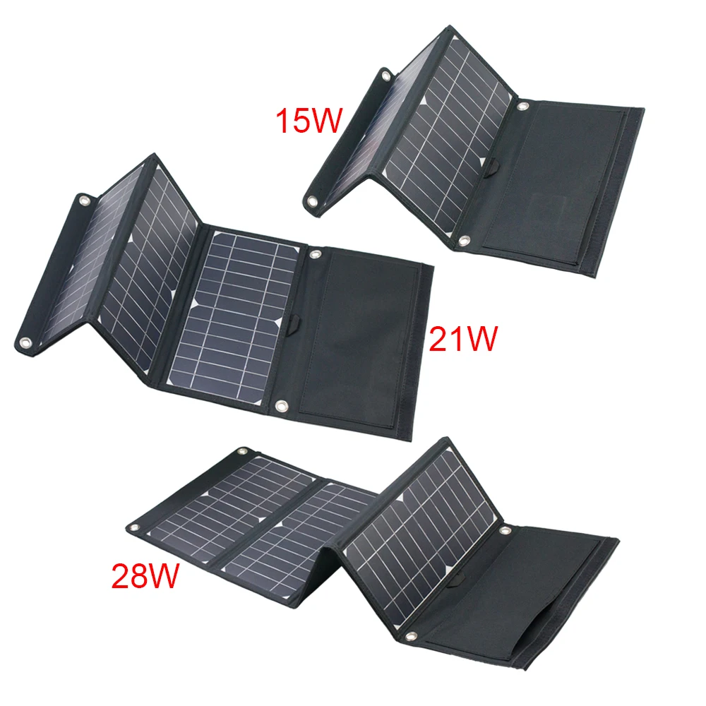 Solar cell 28W 21W Power Solar Charger Battery Dual Port Waterproof Foldable Solar Cells Panel for Digital Products Charging