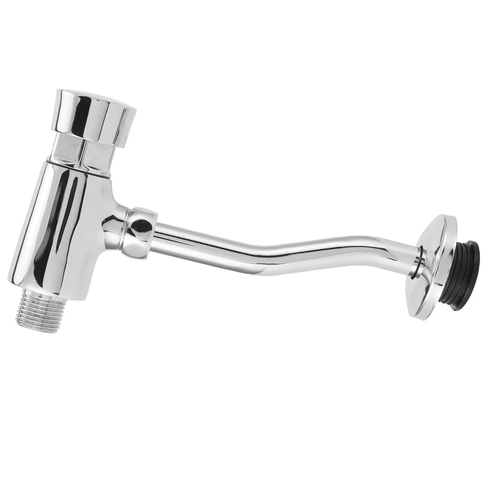 Copper Urinal Flush Valve G1/2 Connection Wall Mounted Flushometer Set Hand Press Type Copper Material Flushing Tool Toilet