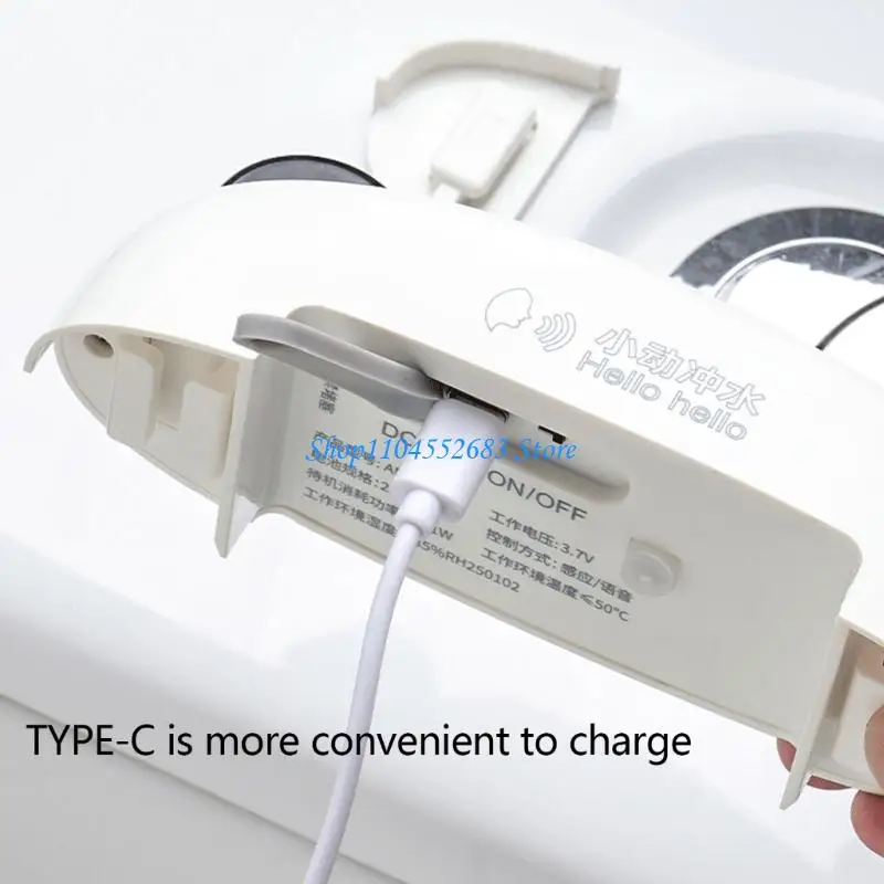 Y6GD مرحاض أوتوماتيكي موفر للمياه، مزود بأمر صوتي، مزود طاقة بقدرة مللي أمبير في الساعة، بناء متانة #5