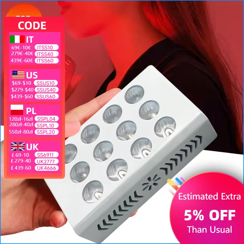 

Near Infrared Red Light Therapy 660nm & 850nm Built-In Battery Led Light Therapy Panel for Pain Relief Skin Health 660Nm 850Nm