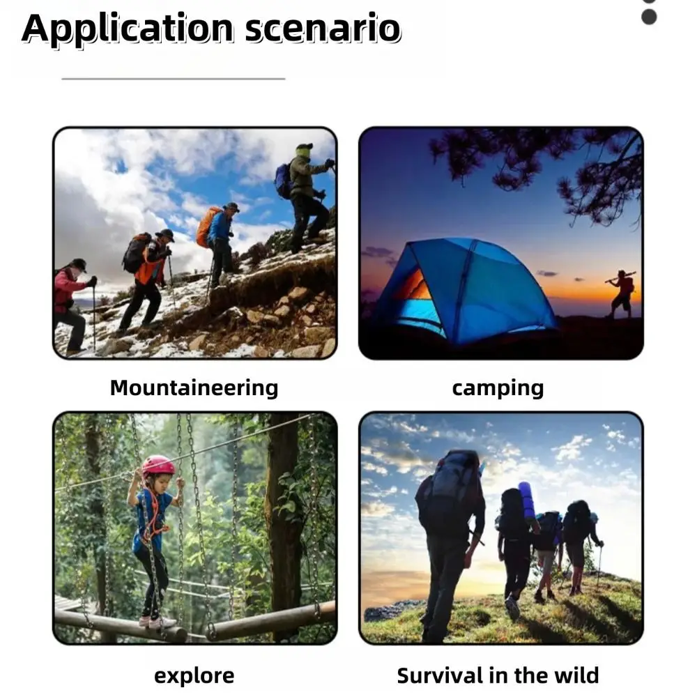 

7 in 1 Emergency Survival Whistle Thermometer with Led Light Hiking Emergency Gear Multi-function Outdoor Whistle