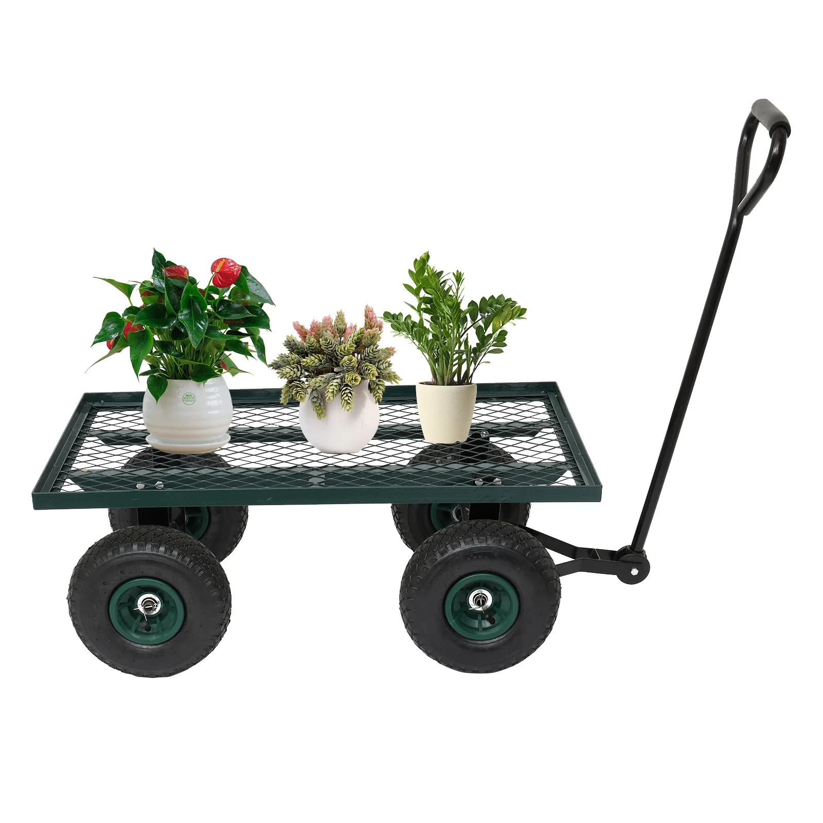 

Camping Cart Garden Cart Mover 86*46*97Cm Green Four-Wheel Square Suitable for Camping Potluck Garden Park