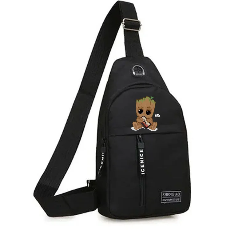 Groot-Bolso de pecho de dibujos animados para hombre, bolso cruzado de moda, mochila informal para deportes al aire libre, bolso de tendencia multifuncional de Anime