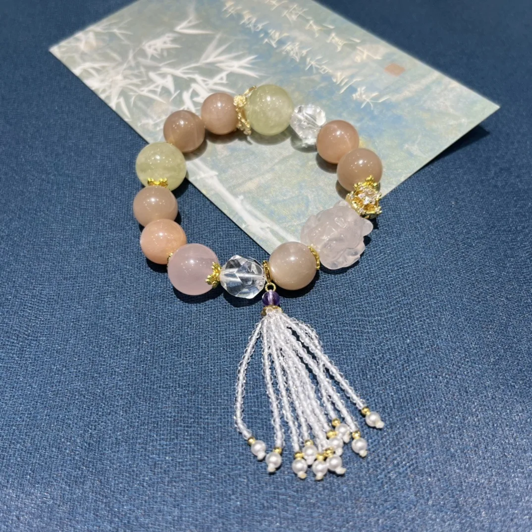 

Crystal Bracelet, Women's High-end Sun Stone Bracelet, Crystal Beaded Bracelet Ins Niche Design Gifts