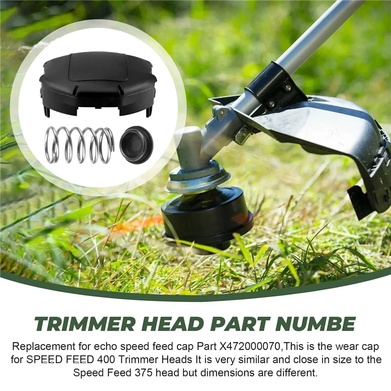 The New Speed Feed 400 Trimmer Head Cap And Spring Kit,For Echo SRM-225, SRM-230,Echo Weed Eater Parts X472000070, 2 Pack