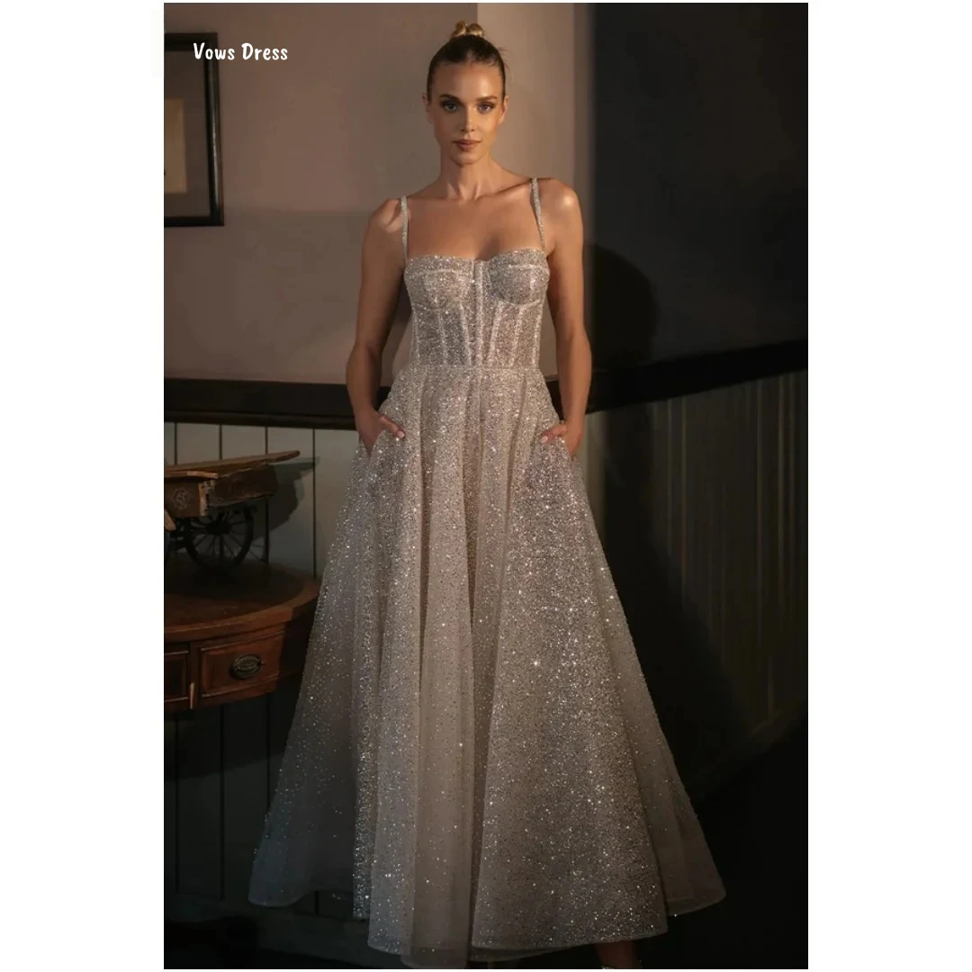 

Vows Custom Made Luxurious Evening Dresses 2025 Ball Gown Dress Line A Elegant Dress Luxury Dresses for Party Sequins Sling Prom