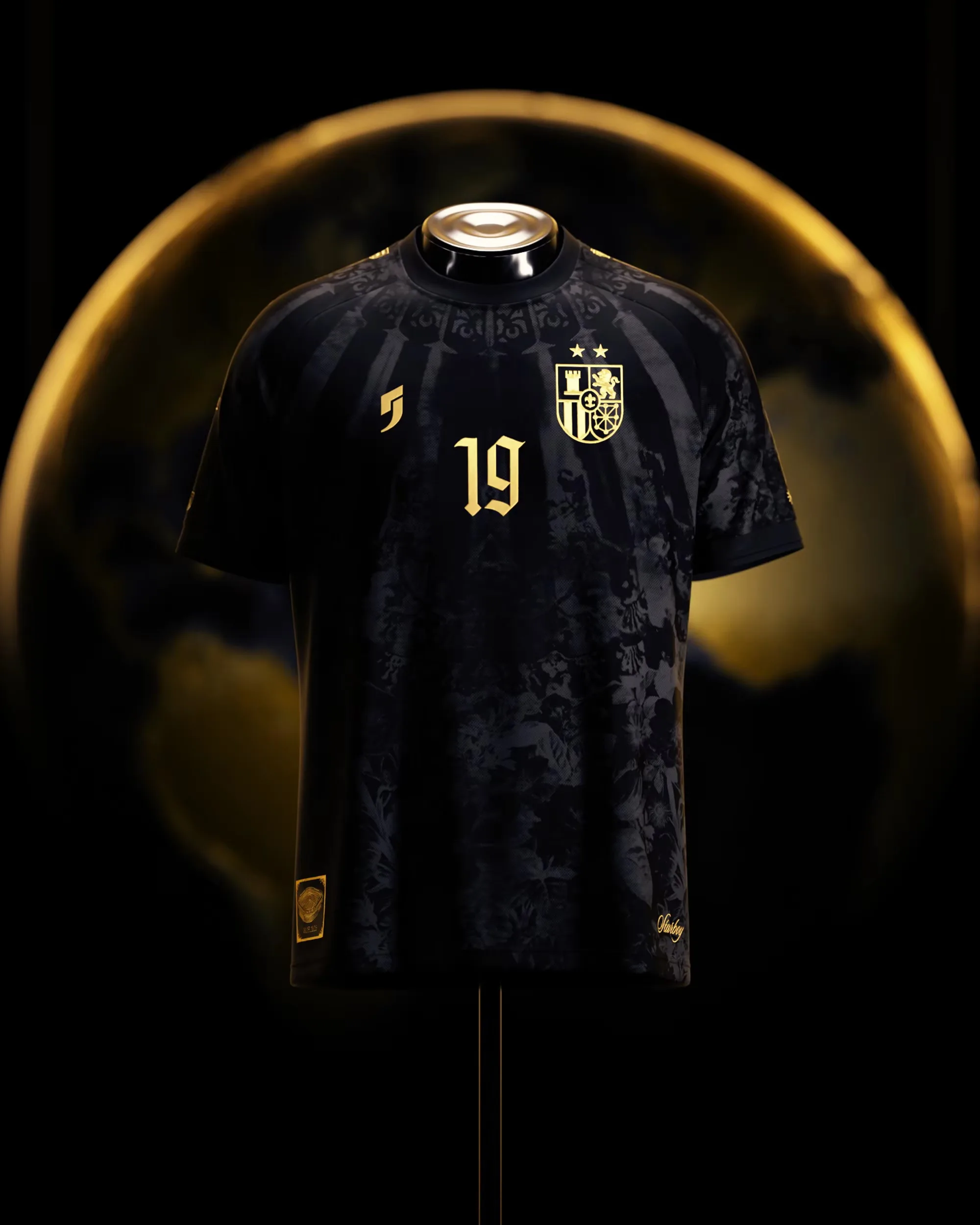 Warm Celebration of The Spanish Football Championship, Spanish Concept Jersey, Champion Number 19, 3D Printed Design