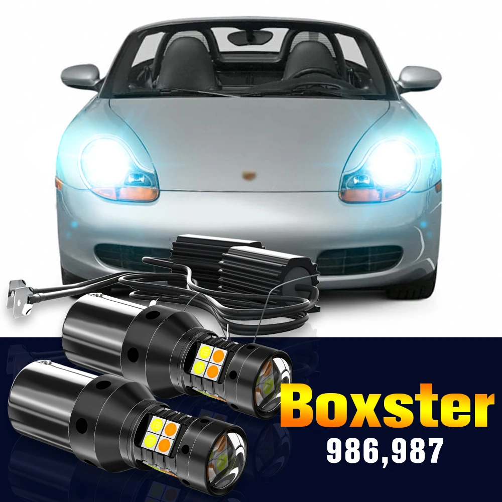 

2pcs LED Dual Mode Turn Signal+Daytime Running Light DRL Lamp For Porsche Boxster (986,987)1999-2008 2004 2005 2006 Accessories