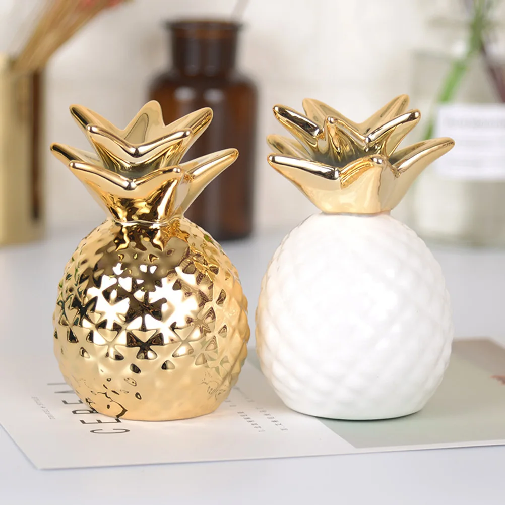 

Golden Pineapple Money Bank Ceramic Coin Storage for Room Decor Cute Pineapple Bank Ideal Gift for Saving Habit