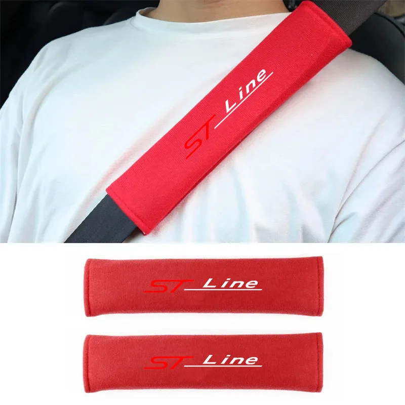 2Pcs Seat Belt Shoulder Cover Protection Pads for ST lINE Mondeo Explorer Fiesta ST Focus MK5 MK4 MK2 MK3 Auto Accessories