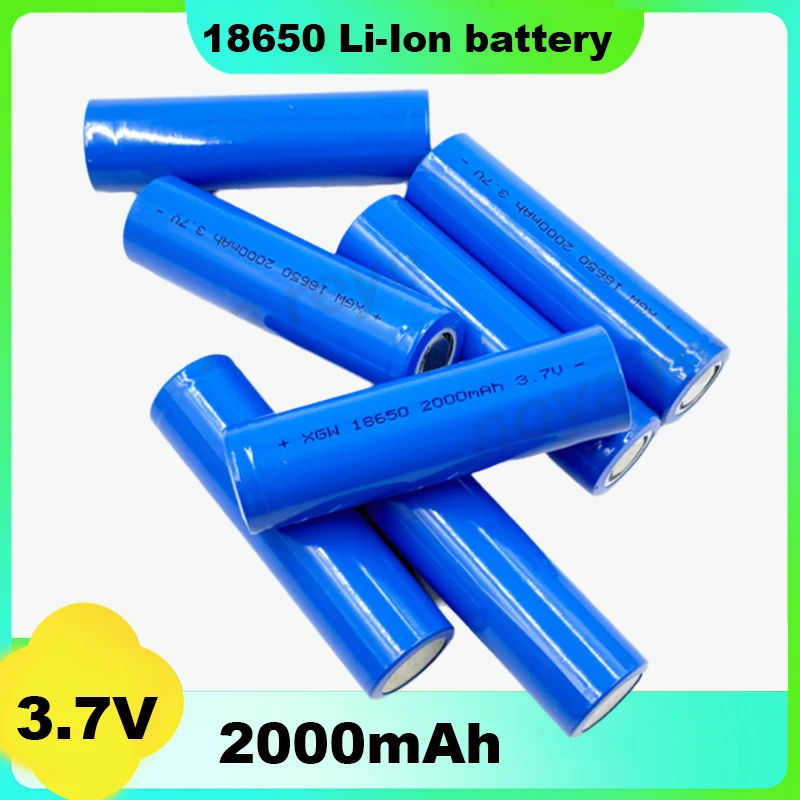 18650 Akku 2000 mAh Akku 3,7 V Lithium-Ionen-Akku für Zählerlampe, Taschenlampe, 18650-Batterien (1–10 Stück)