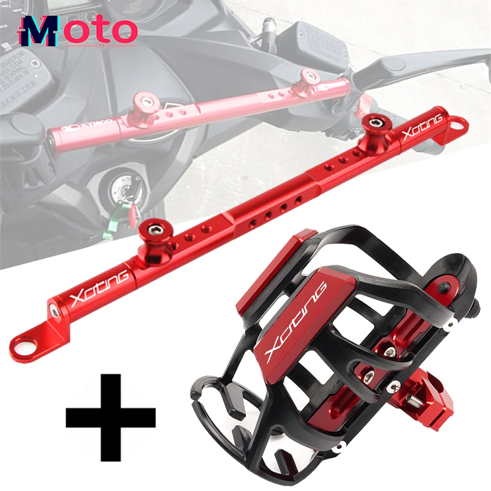 For KYMCO XCITING 250 300 400 400S 500 K-XCT 300 Motorcycle Water Bottle Drink Cup Holder Mount & Steering Damper Balance Lever