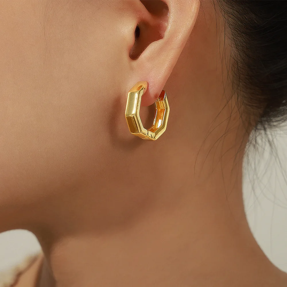 

Geometric Niche Design Sense Brass Material U-shaped Earrings For Women